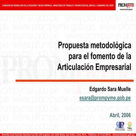 Metodología para promover la articulación empresarial