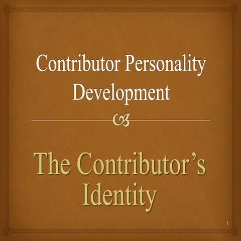 Contributor's Identity
