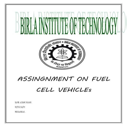 Hydrogen Fuel Cell Electric Vehicles Future of Sustainable Mobility | PDF
