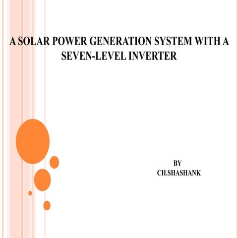 A solar power generation system with a seven level inverter