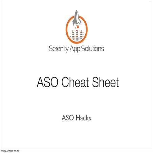 ASO Hacks: App Store Optimization Cheat Sheet