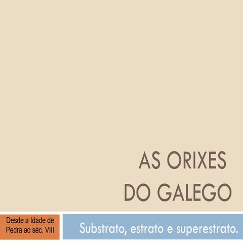 As orixes da lingua galega: substrato, estrato, superestrato e achegas poster...