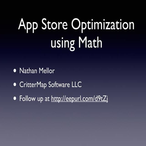App Store Optimization Using Math