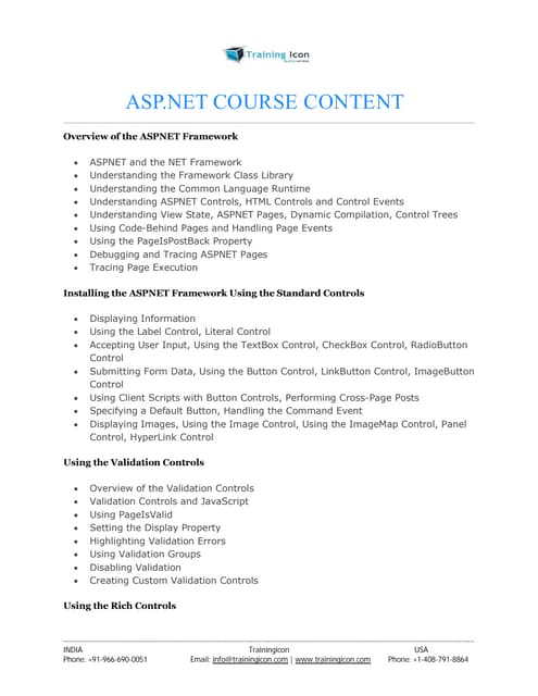 ASP.NET ONLINE TRAINING