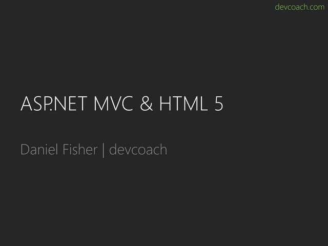 2011 NetUG HH: ASP.NET MVC & HTML 5