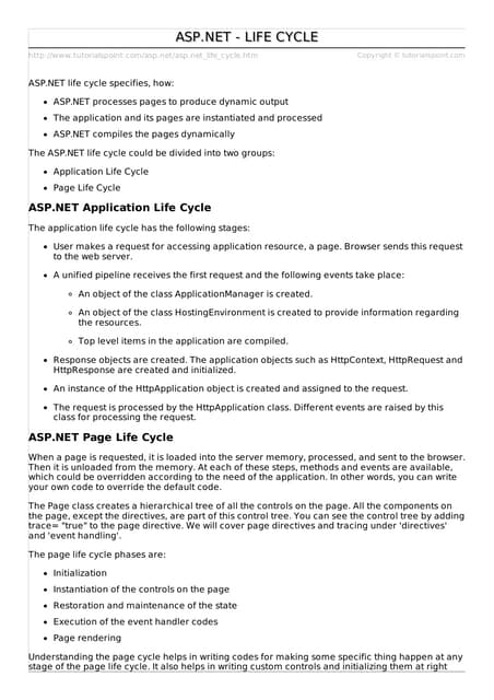 Asp.net life cycle