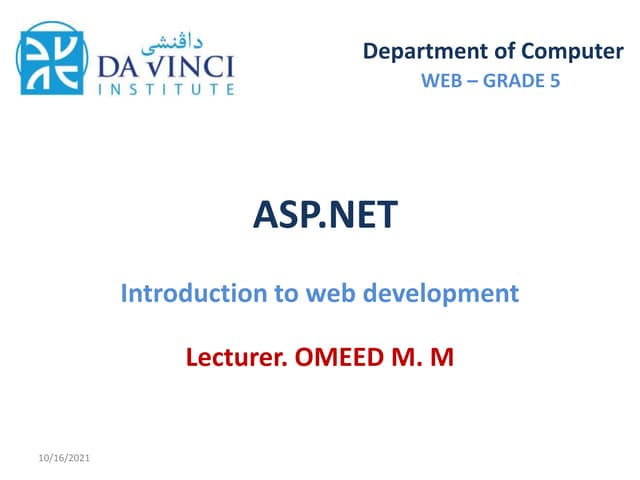 Asp.net introduction to web development 