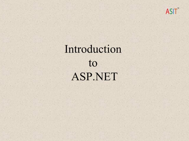Learn ASP.NET at ASIT