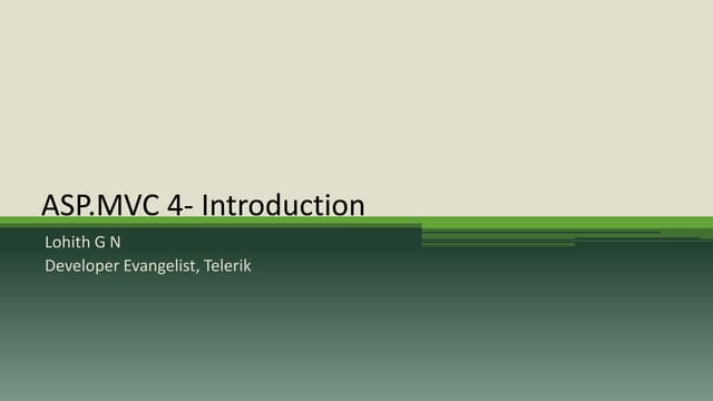 ASP.NET MVC 4 Introduction
