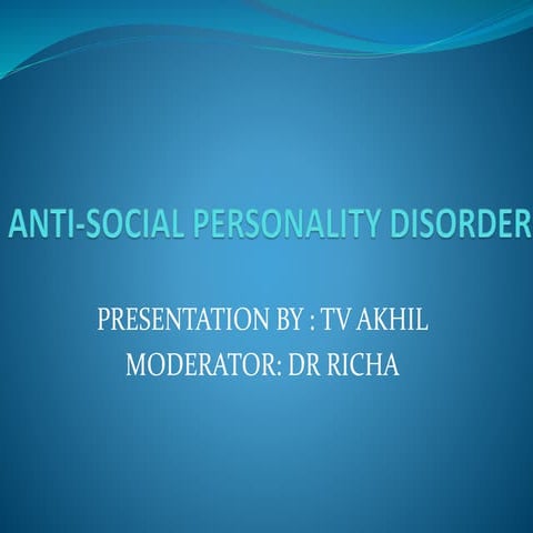 Antisocial Personality Disorder