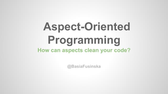 How aspects clean your code