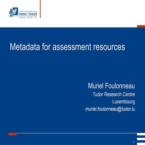 Metadata for Assessment resources