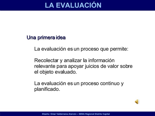 Aspectos de la Evaluación