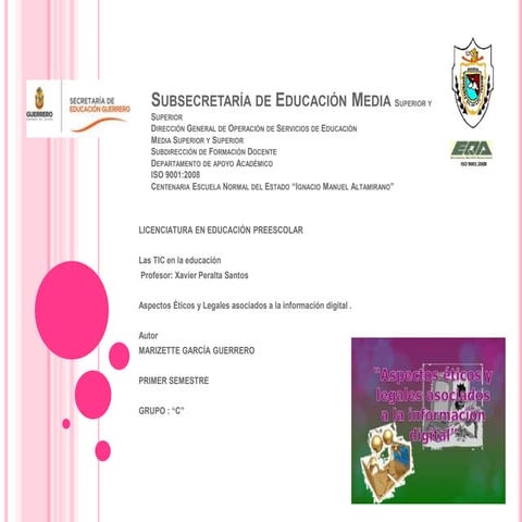 Aspectos éticos y legales de la información digital