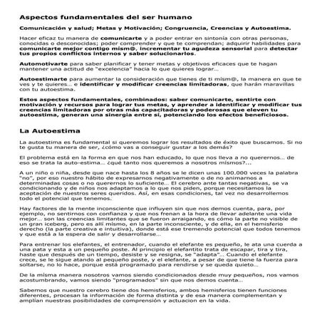 Aspectos fundamentales del ser humano