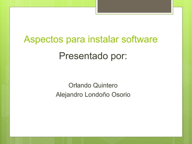 Aspectos importantes para la instalación de un sistema