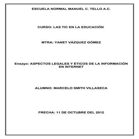 Aspectos legales y eticos en internet