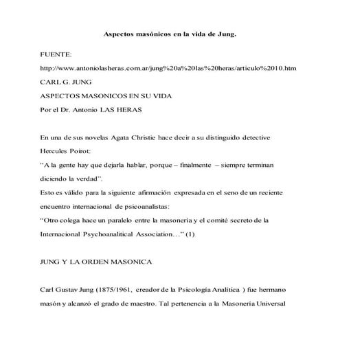 Aspectos masónicos en la vida de C. Jung