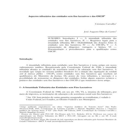 Aspectos tributários oscips