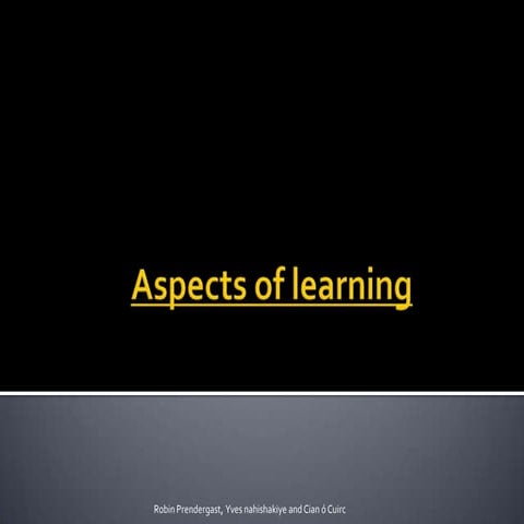 Aspects of learning