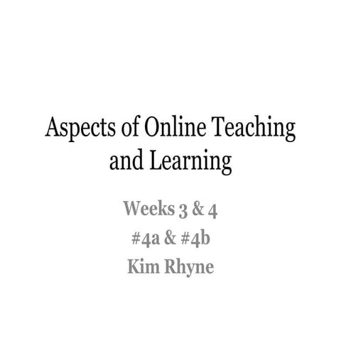Aspects of online teaching and learning
