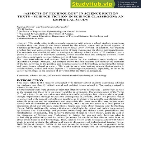 Science Fiction in Education project_overview | PDF