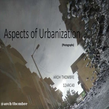 Aspects of Urbanization (History and Architecture)  
