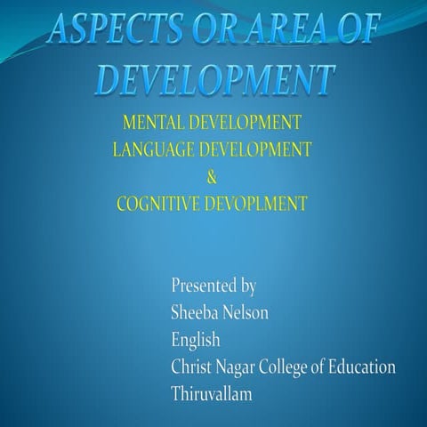 Aspects or area of development