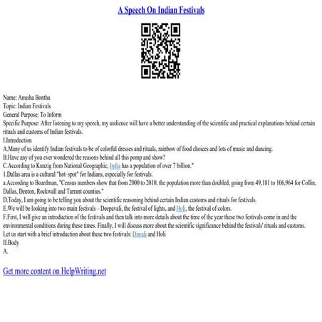 A Speech On Indian Festivals