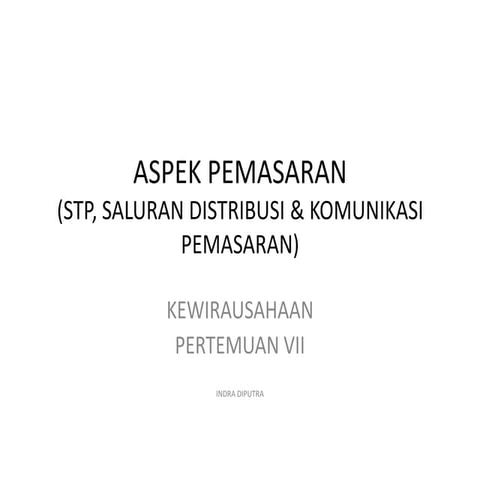 Aspek pemasaran ii
