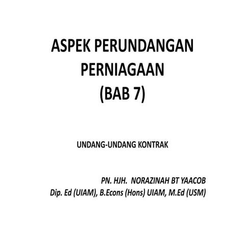 Aspek perundangan perniagaan