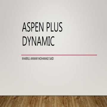 Aspen Plus dynamic