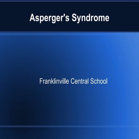 Aspergers Presentation for Special Education
