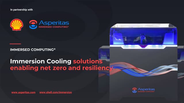 Immersion Cooling solutions enabling net zero and resiliency