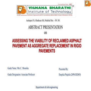 ASPHALT PAVEMENT AS AGGREGATE REPLACEMENT