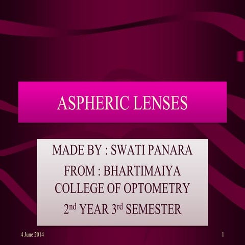 Aspheric lenses