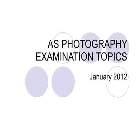 As photography examination topics
