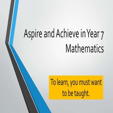 Aspire and Achieve in Year 7 Mathematics