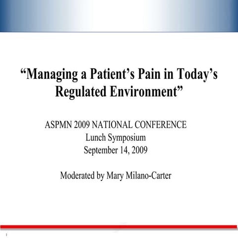 “The Value of Drug Monitoring in Chronic Opioid Therapy Patients”