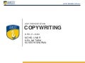 Copywriting & Storyboarding (Advertising & Sales Promotion)