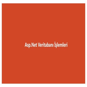 AAsp Net Veritabanı İşlemleri, MSSL Kullanımı