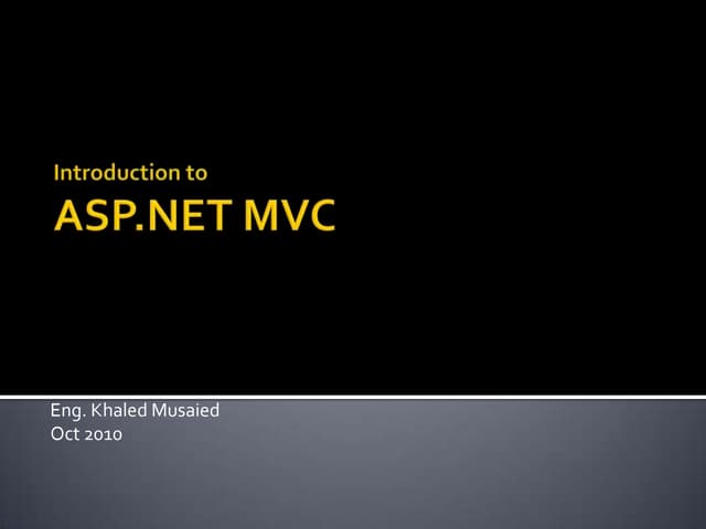 Introduction to ASP.NET MVC