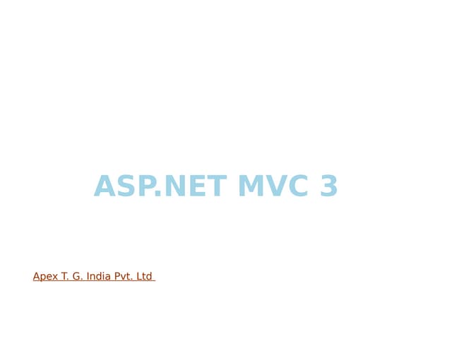 Training in Asp.net mvc3 platform-apextgi,noidaAspnetmvc3 j query