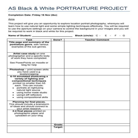 AS Portraiture Assignment Brief 2013 | DOCX