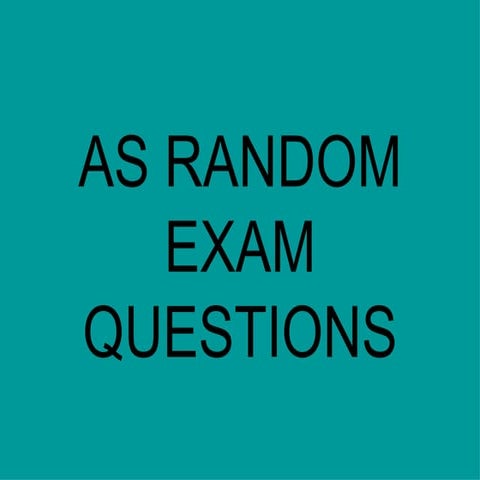 AS-Level Revision Questions