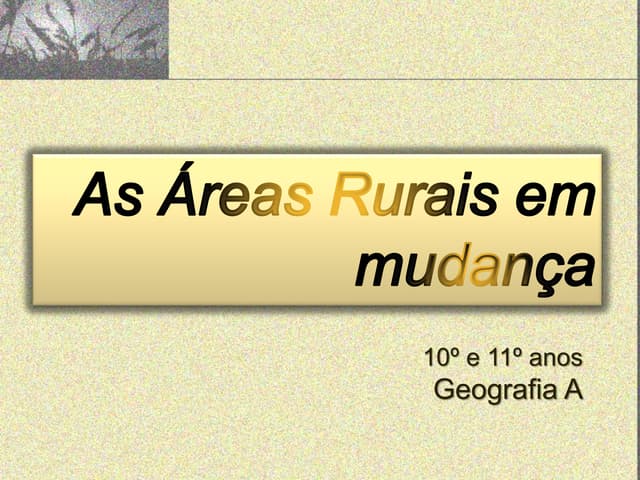 As áreas rurais em mudança 2