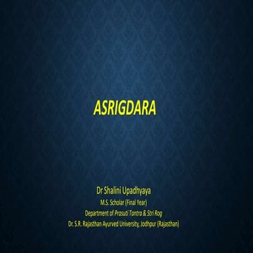 Asrigdara in Ayurveda (Abnormal Uterine Bleeding)