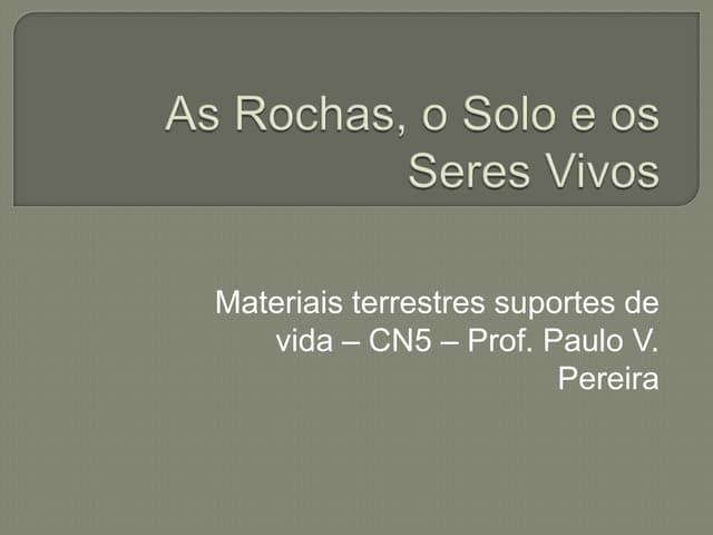 Rochas - Solo - Seres Vivos