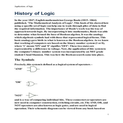 Ass.(2)applications of logic u.s d.m