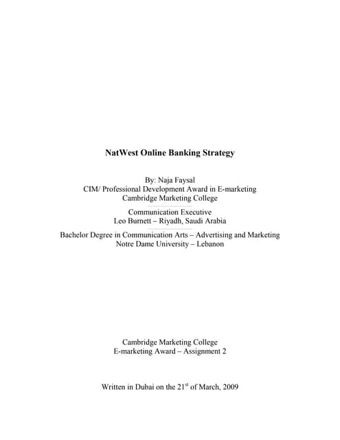 CIM/e-Marketing Award-Assignment #2...